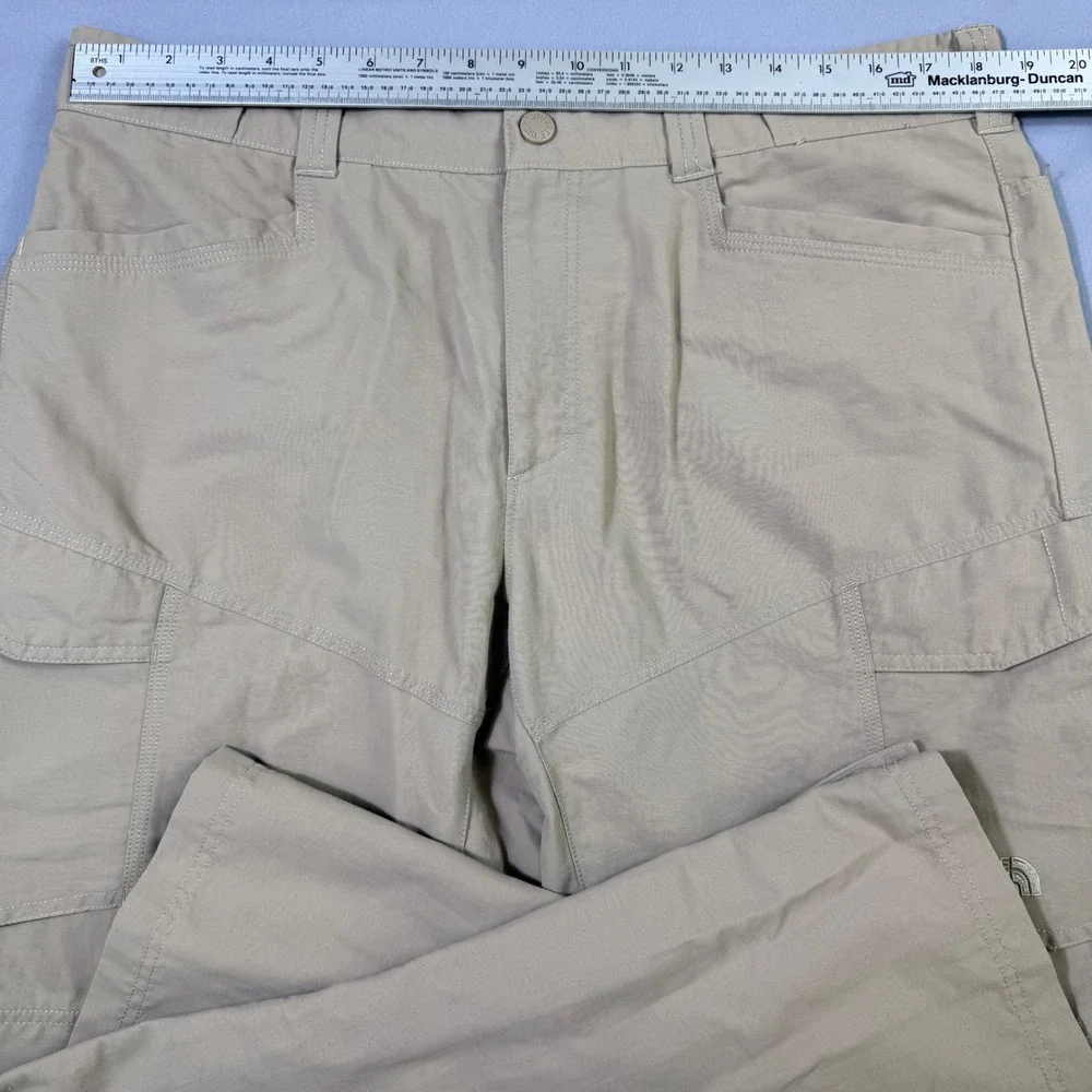 The North Face Convertible Cargo Pants Mens Large Tan Hiking Outdoor Relaxed Fit